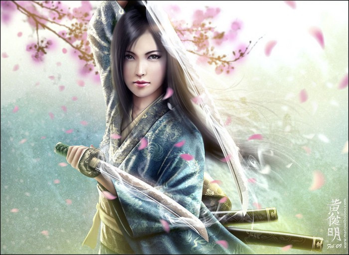 乌丝妖娆显魅力 印尼画家笔下的东方美女