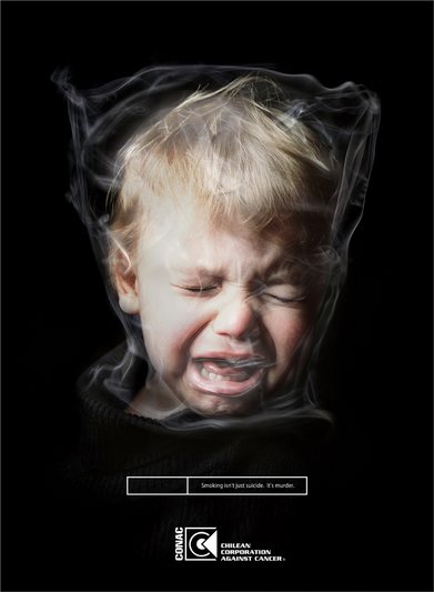 conac chilean反对吸烟广告:吸烟,不仅仅是自杀,更是谋杀!
