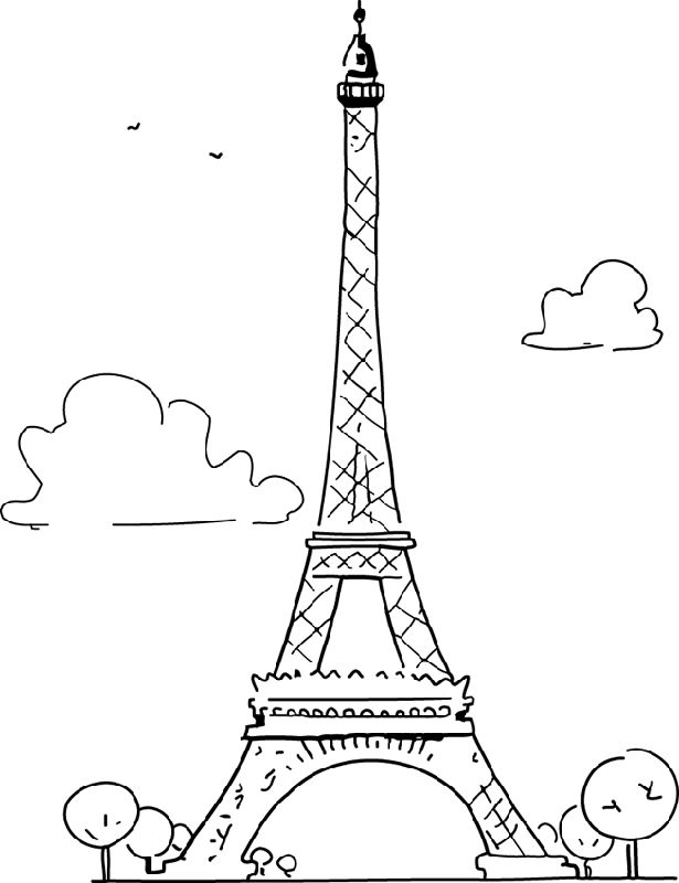 巴黎标志性建筑简笔画图片