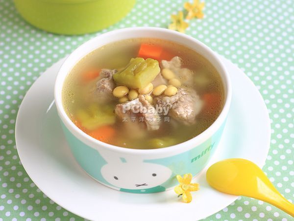 分享一道好喝家常汤：苦瓜黄豆排骨汤